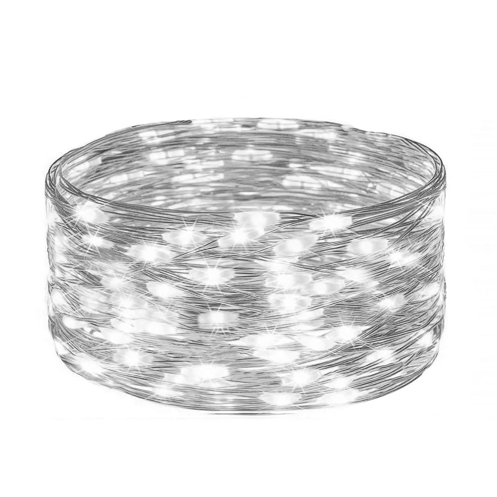 Ghirlanda luminoasa cu incarcare solara, 200 LED-uri, 22 metri, 8 functii, alb rece