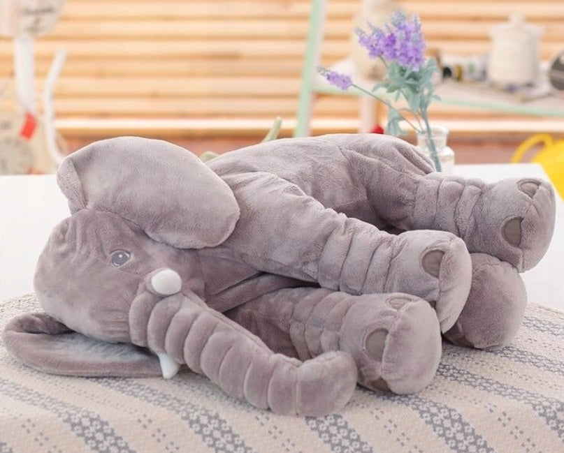 Jucarie plus elefant, tip perna, lavabila, umplutura hipoalergenica, pentru copii si adulti, 70 cm, gri