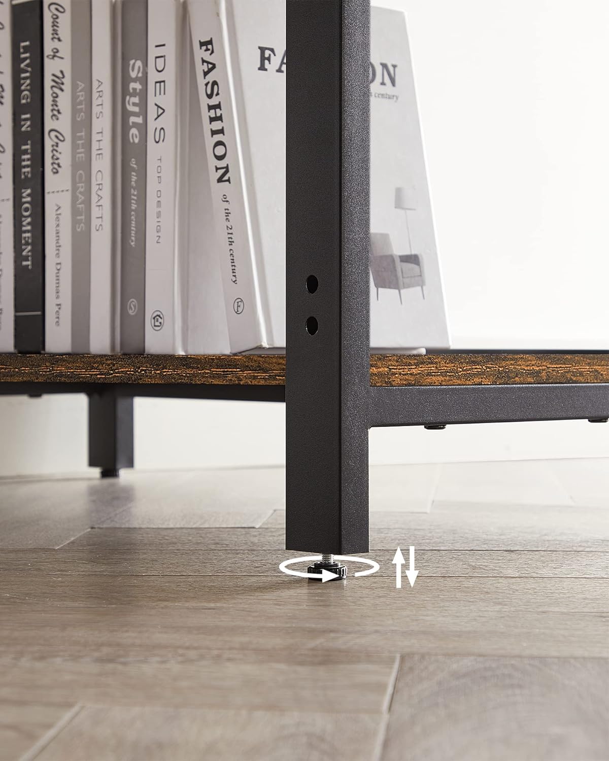 VASAGLE Birou cu 2 rafturi pe stanga sau dreapta, cadru din otel, 60x120x75cm, industrial, maro rustic si negru