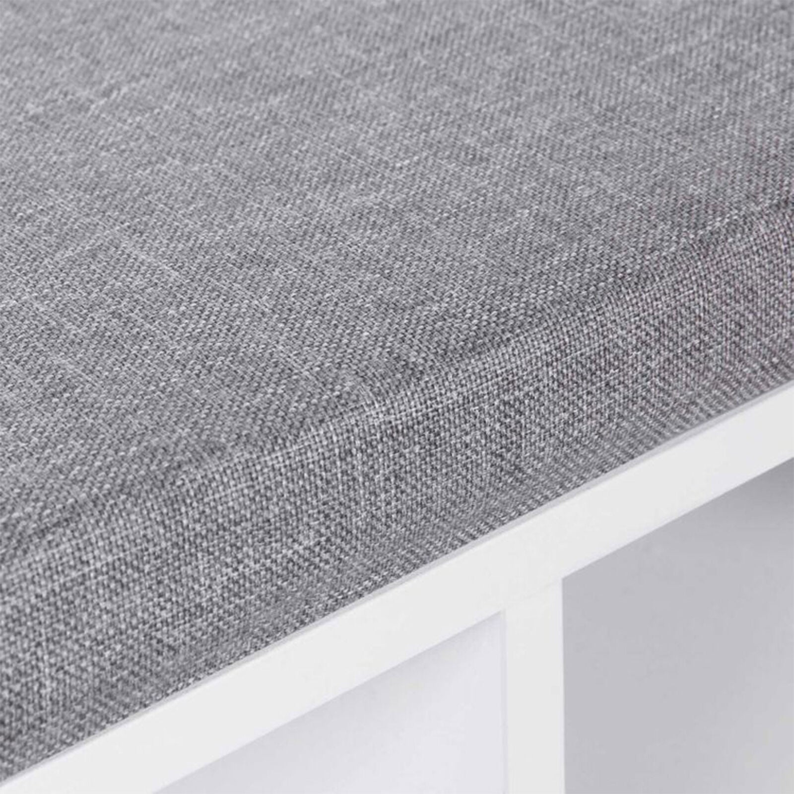 VASAGLE Banca pentru hol cu suport pentru pantofi, 10 compartimente, cu perna, 104x48x30cm, alb
