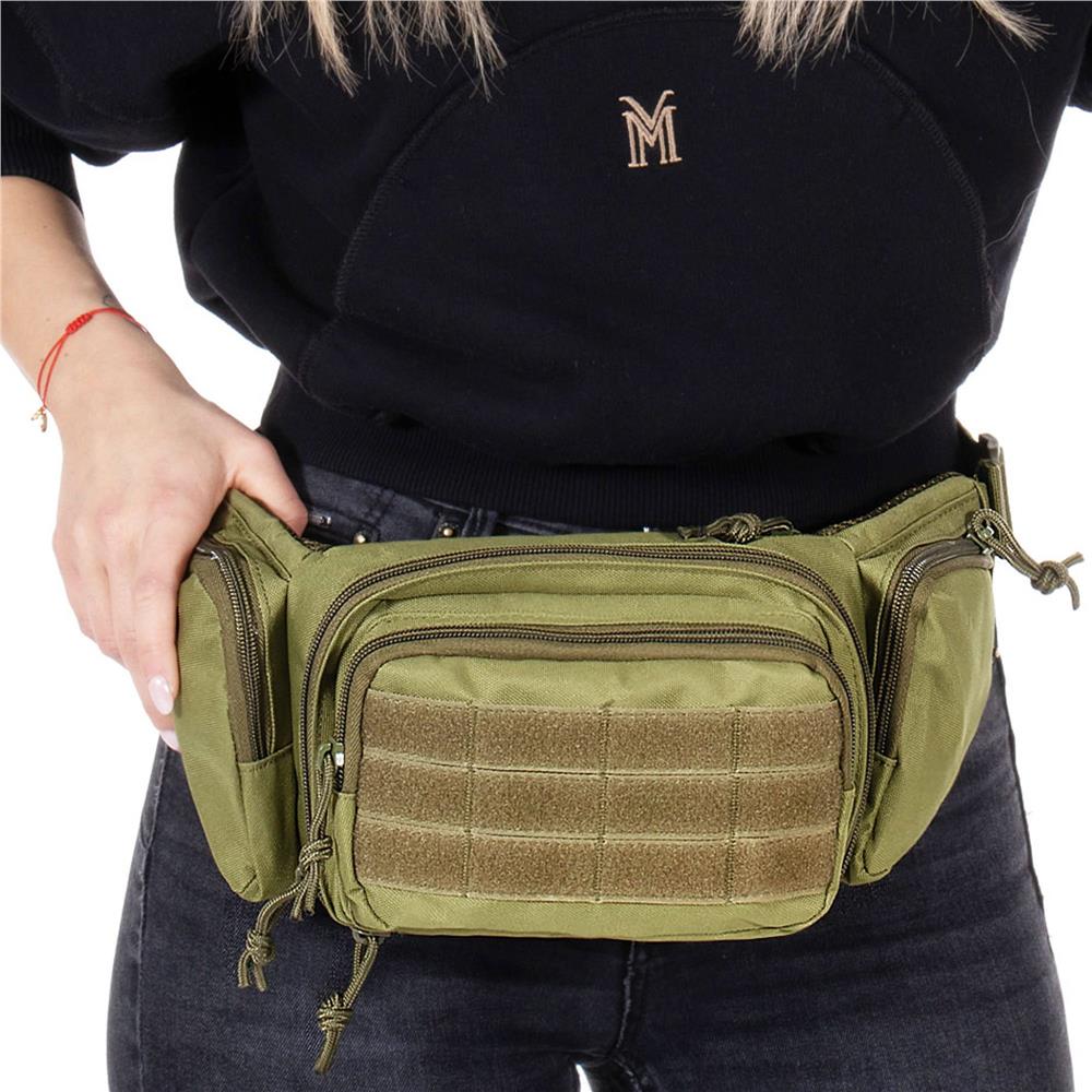 Borseta incapatoare pentru umar sau brau, impermeabila, unisex, 43x15cm, verde