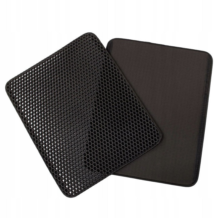 Covor pentru litiera pisicii, colectarea granulelor de nisip, negru, 45x35cm