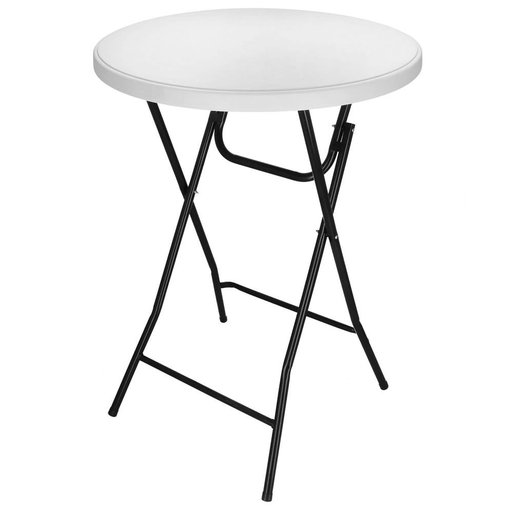Masa catering profesionala pentru evenimente, inalta, cu picioare metal pliabile, rotunda, d 80 cm, h 110 cm, alb - 7