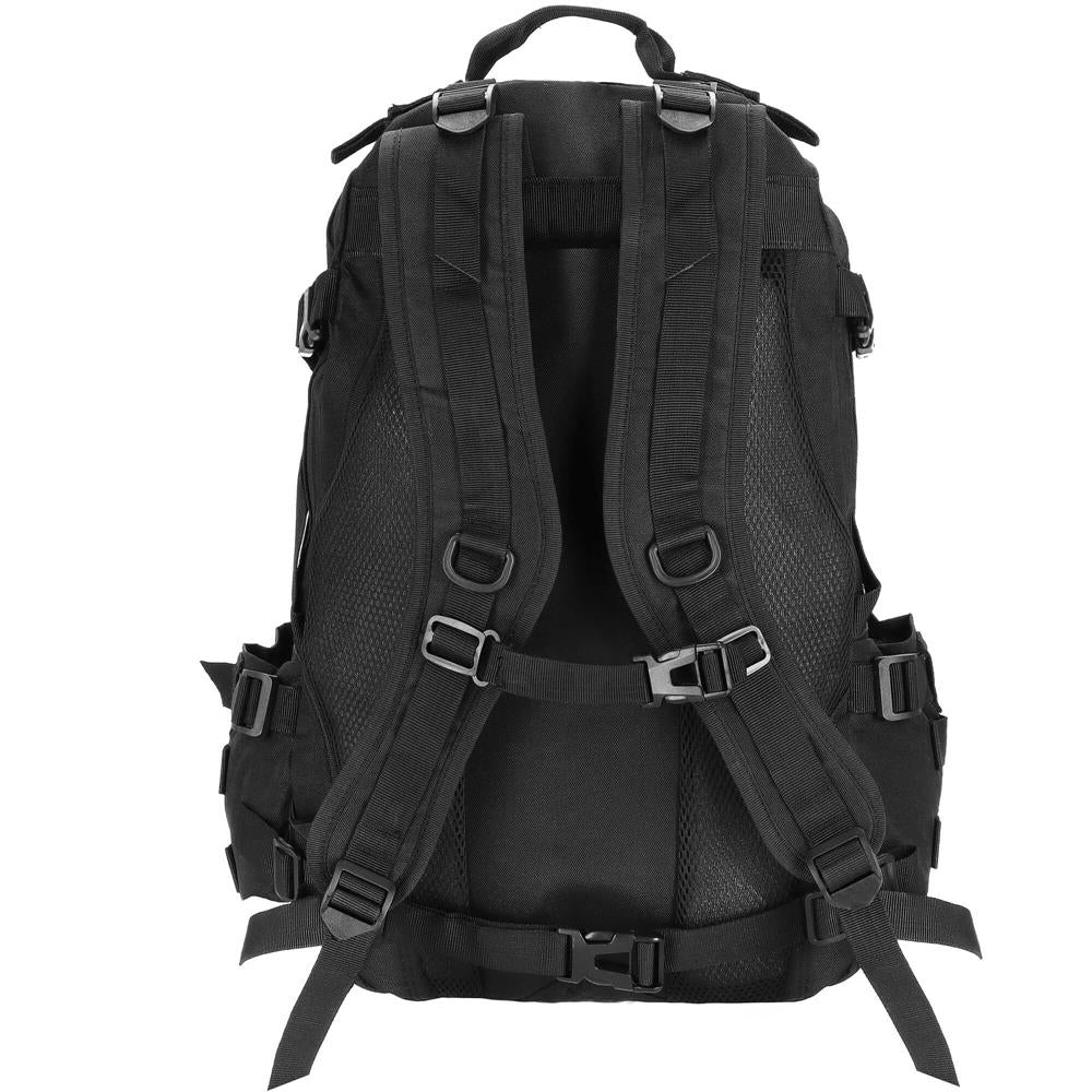 Rucsac militar pentru drumetie, spate cu captuseala groasa ventilata, compartimentat, 40L, negru