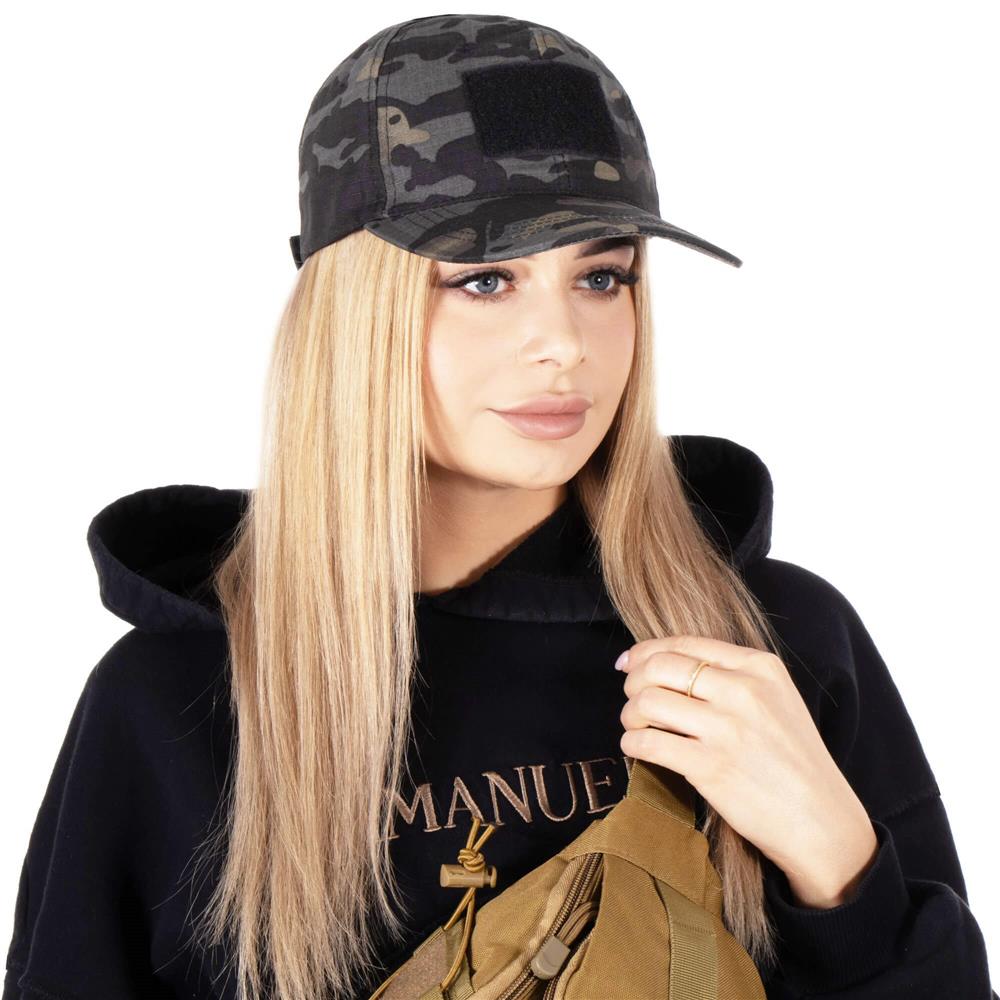 Sapca tactica cu cozoroc curbat, cu scai pentru atasare patch, unisex, culoare camuflaj