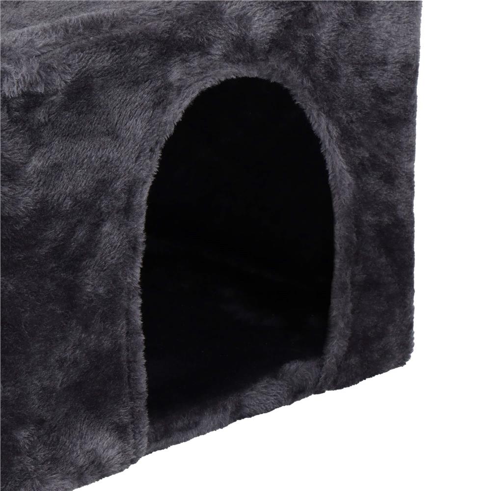 Ansamblu de joaca pentru pisici, cu loc pentru zgariat, ascuns, platforma, 62cm, gri inchis