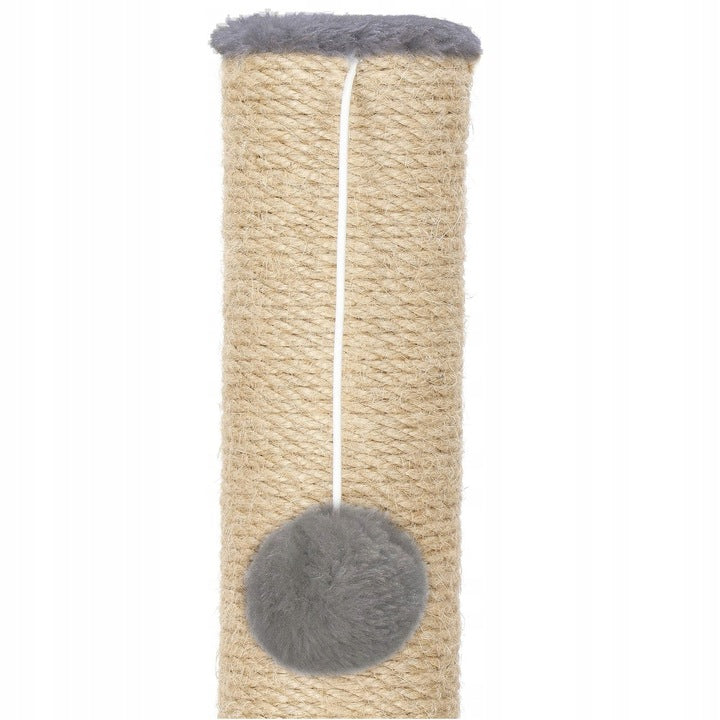 Ansamblu de joaca pentru pisici, cu loc pentru zgariat si sfoara, 75cm, gri inchis