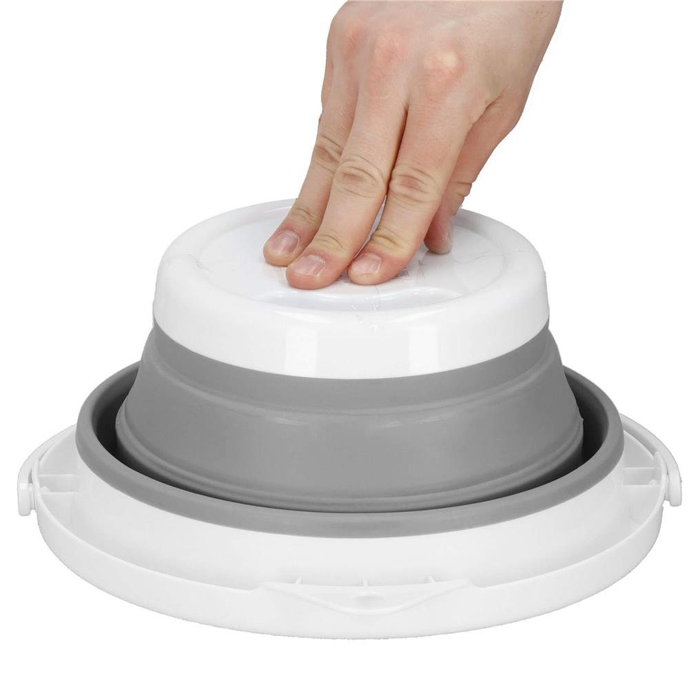Lighean pliabil, rotund, din plastic si silicon, 31x24cm, 10litri, gri