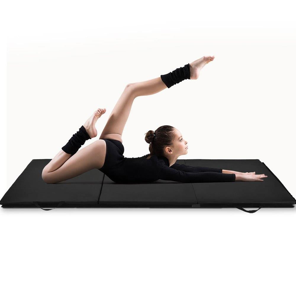 Saltea fitness groasa pentru antrenamente gimnastica, pliabila, PVC, 180x60x5cm, negru
