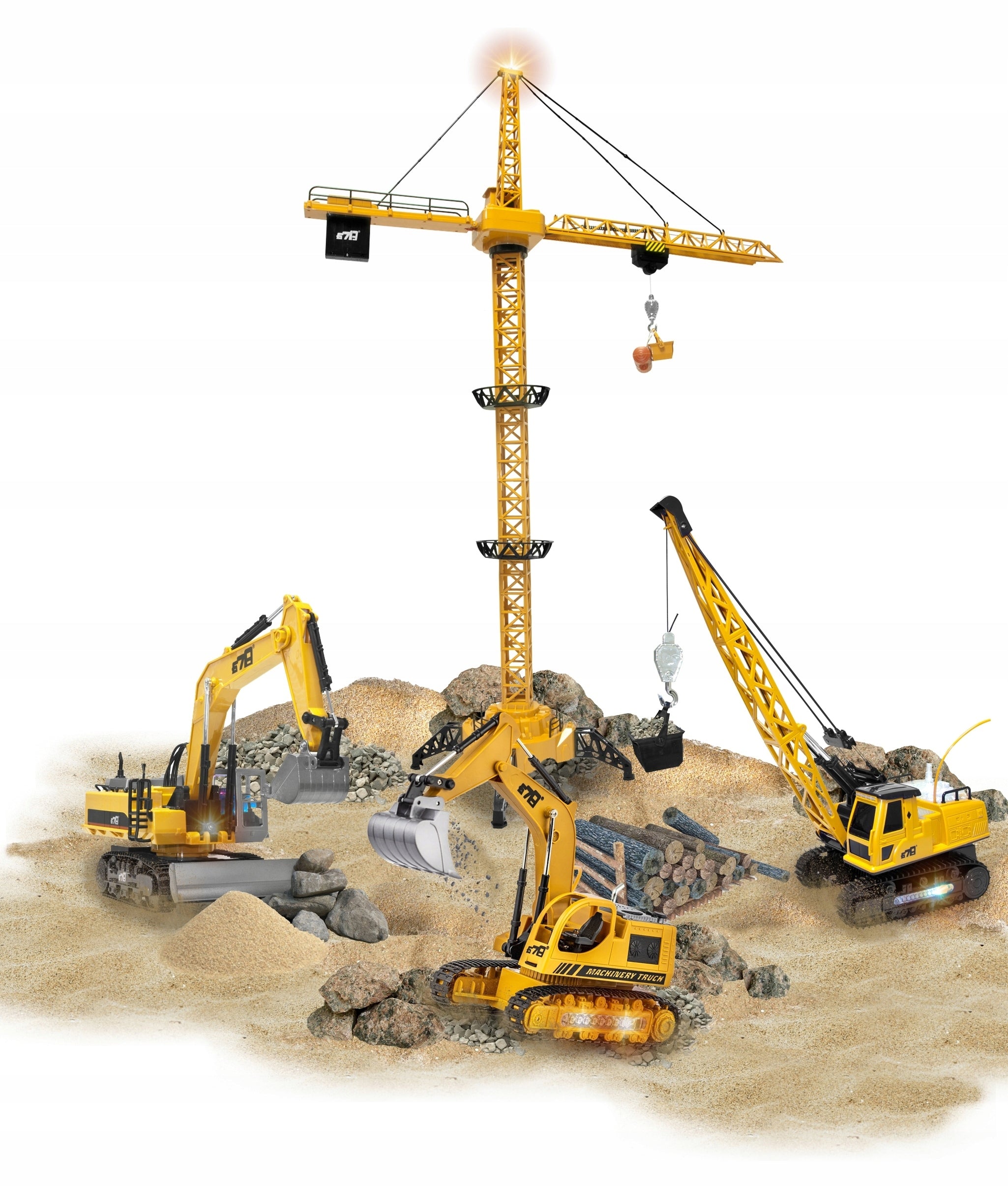 Excavator cu telecomanda, scara 1/14, cu telecomanda, incarcare USB, 14 canale