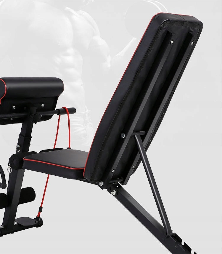 Banca multifunctionala antrenament fitness, spatar reglabil 7 trepte, sarcina maxima 150 kg