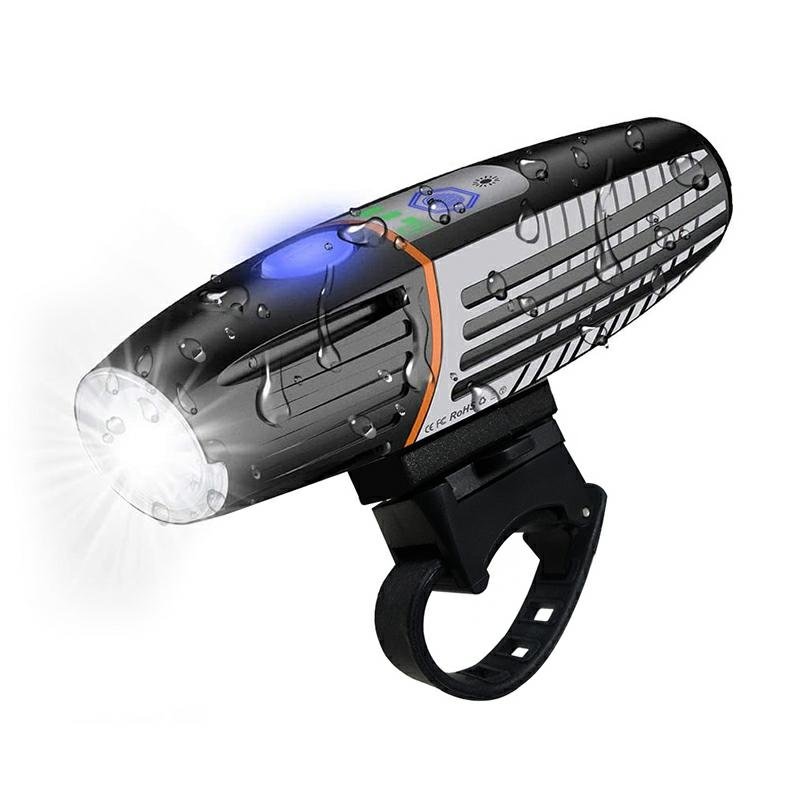Lampa LED pentru bicicleta, reincarcabila USB, rezistenta la apa, 2200 mAh, autonomie pana la 15 ore
