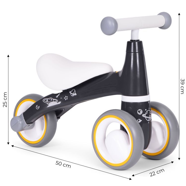 Mini bicicleta fara pedale, triciclu copii cu roti EVA, 50x22x39 cm, negru