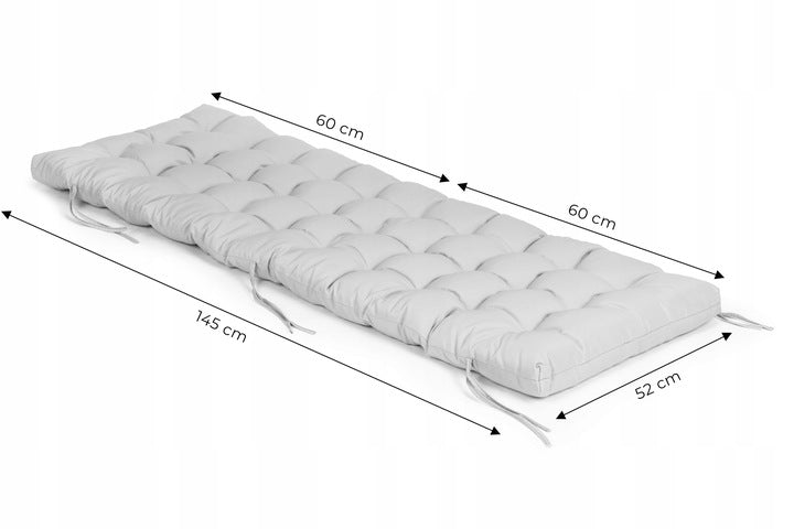 Sezlong pliabil 155x60x83 cm, 2 in 1 leagan extensibil, spatar reglabil, cadru metalic si perna impermeabila, gri