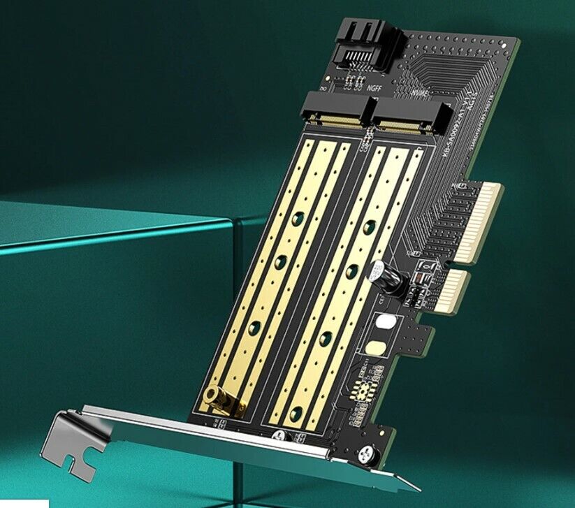 ADAPTOR Ugreen, "CM302" 2 X M.2 (M)(NVMe) la PCle 3.0, adaptor pt. SSD M.2 cu form factor 2280, 2260, 2242 si 2230 "70504" - 6957303875047