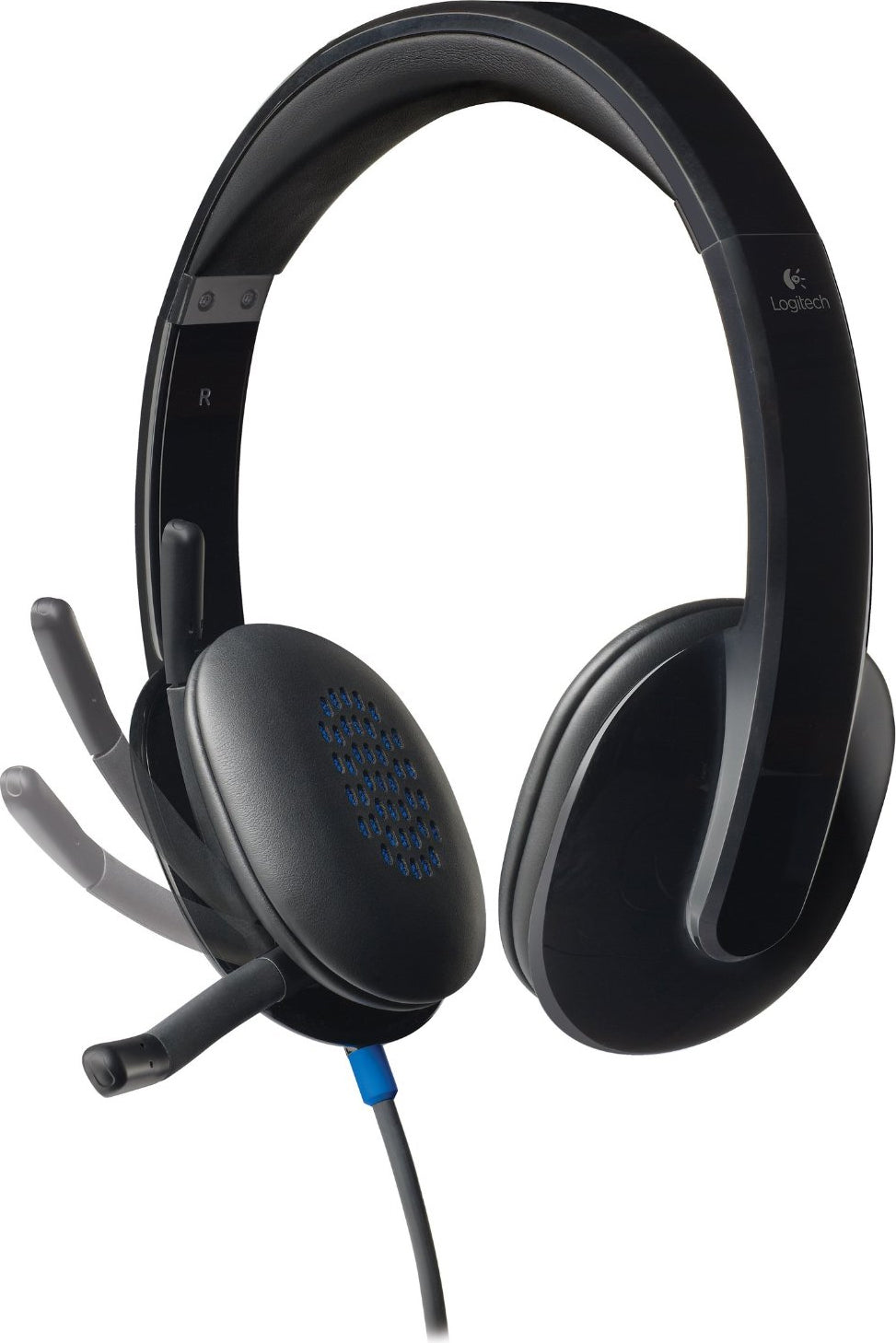 CASTI Logitech, "H540", cu fir, standard, utilizare multimedia, call center, microfon pe brat, conectare prin USB 2.0, negru, "981-000480", (timbru verde 0.8 lei)