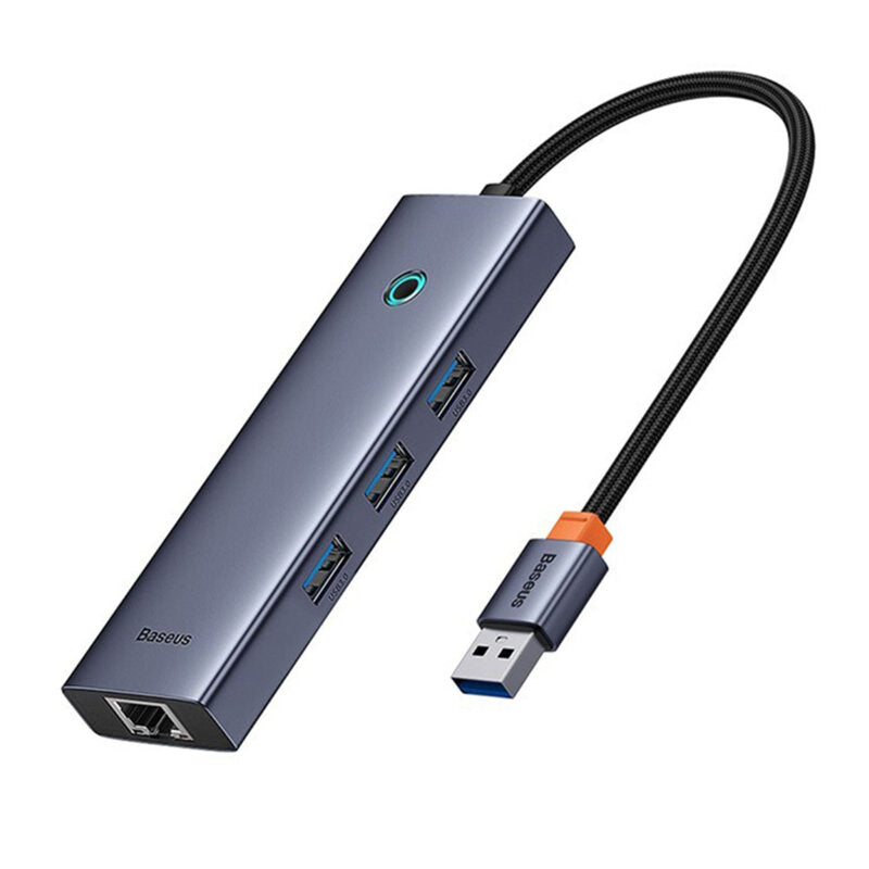 DOCKING STATION Baseus UltraJoy 4 in 1, input USB, output RJ-45 x 1, USB3.0 x 3, gri 