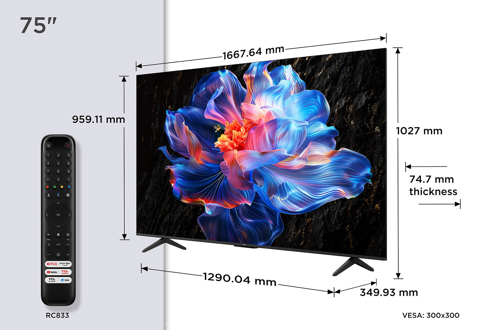 LED TV 4K 75(189 cm) TCL 75V6C "75V6C"