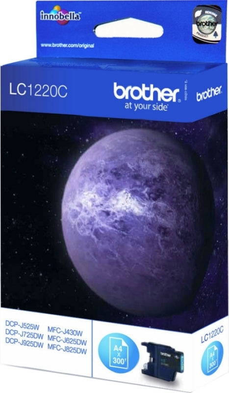Cartuș Cerneala Original BROTHER Cyan, LC1220C, pentru DCP-J525|J725|J925|MFC-J430|J625, 300, 