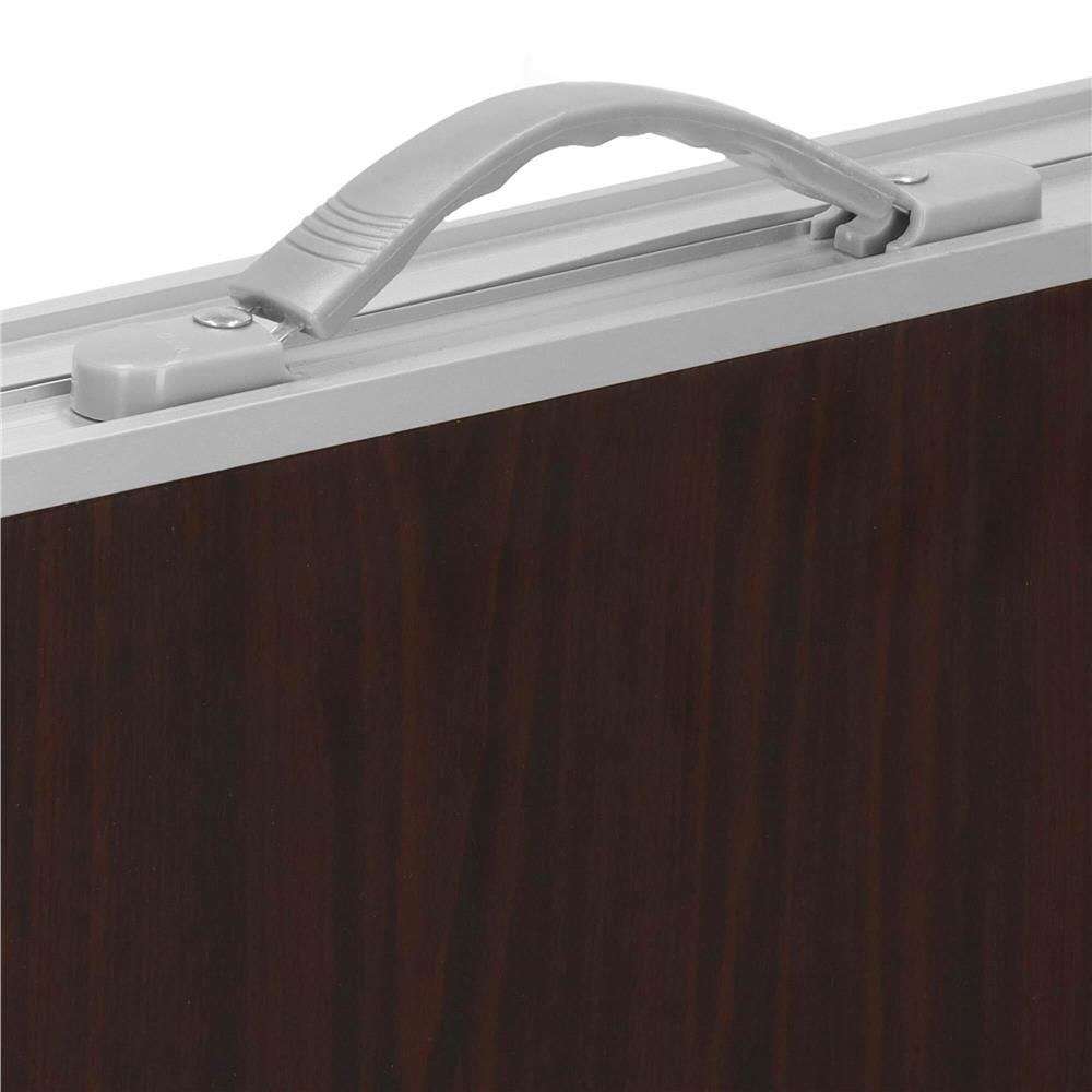Set masa camping pliabila blat MDF cu 4 scaune, 120x60x60/70cm, Maro Negru