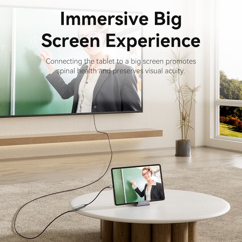 Adaptor video Vention, USB-C (T) la HDMI (M), 0.25m, rezolutie 4K la 60Hz, conectori auriti, gri, 
