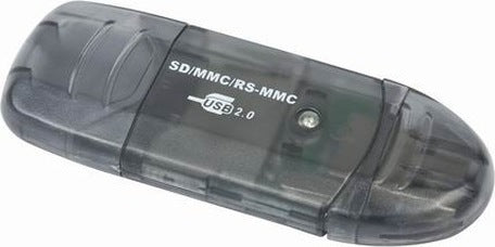 CARD READER extern GEMBIRD, interfata USB 2.0, citeste/scrie: SD, MMC, RS-MMC; plastic, negru-transparent, "FD2-SD-1"