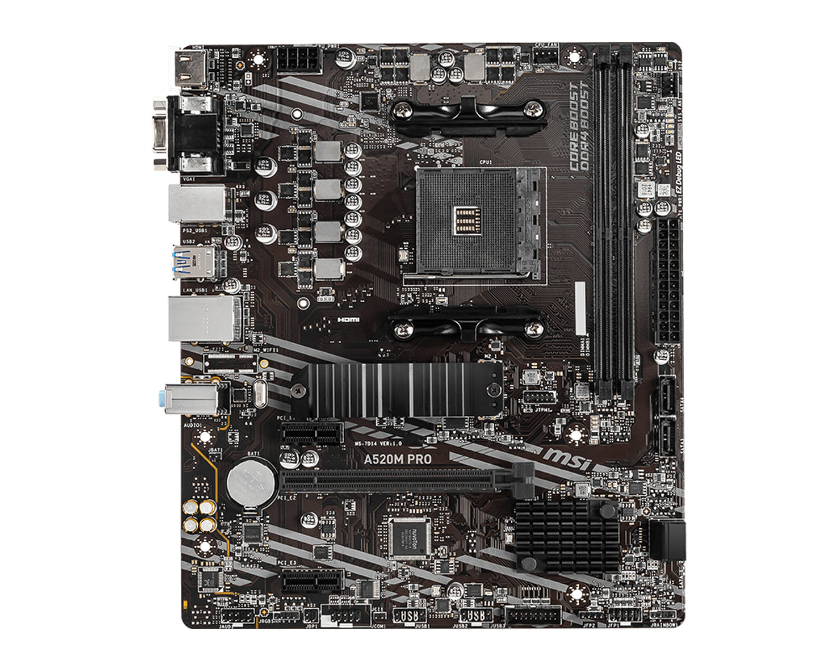 Placa de baza MSI A520M PRO, AMD A520, AM4, mATX 