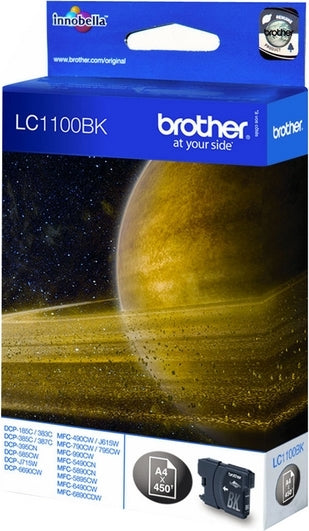 Cartus Cerneala Original Brother Black, LC1100BK, pentru DCP-385|395|585|6690|J715|MFC-490|5490|5895|6490|6890|790, 450, , "LC1100BK"