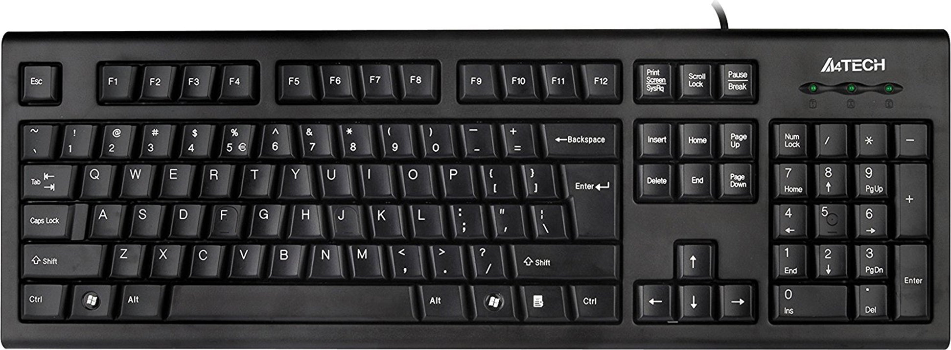 TASTATURA A4TECH, "KRS85", cu fir, 104 taste format standard , USB, negru, "KRS-85-USB"