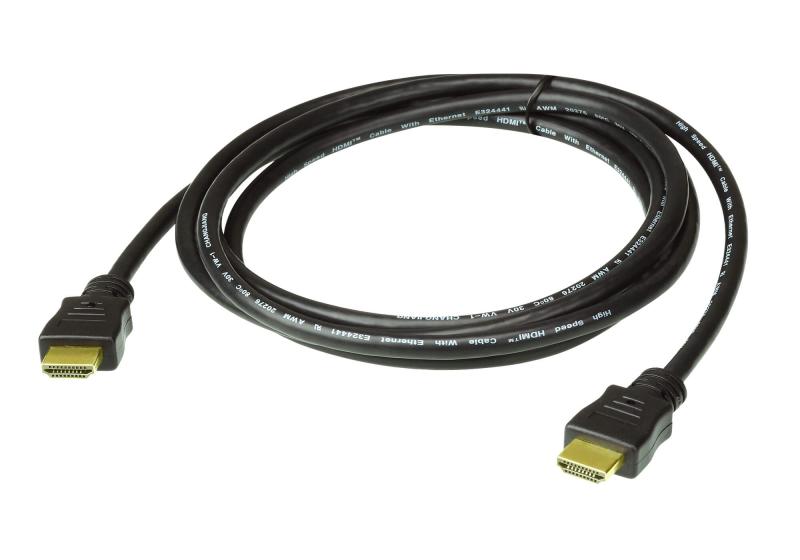 ATEN 2M HDMI 2.0 Cable M/M 30AWG Gold Black
