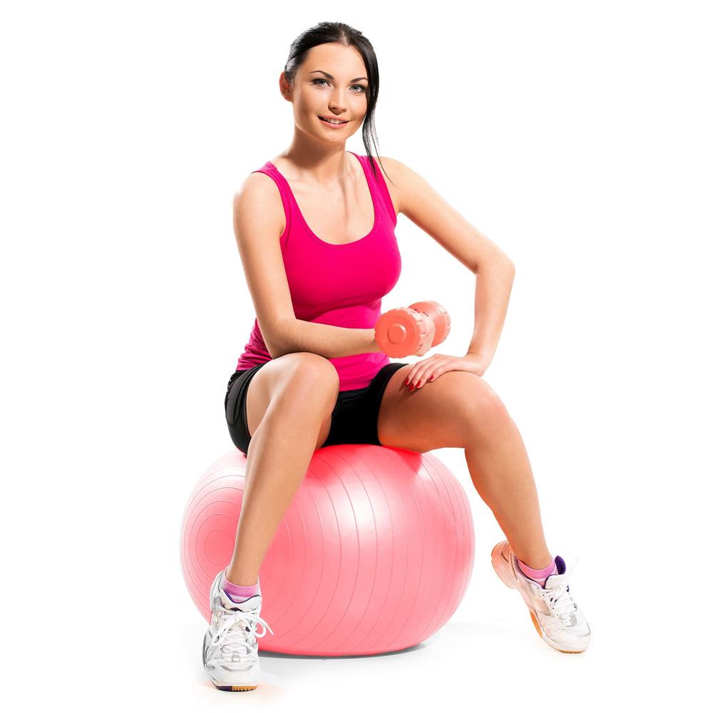 Minge pentru fitness sau yoga 75 cm, pompa inclusa, roz