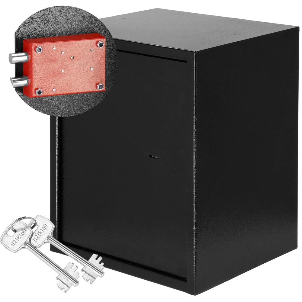 Seif standard cu cheie, 360x450x315 mm, Otel, Negru