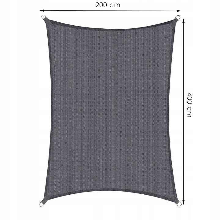 Copertina prelata de soare, dreptunghiulara, impermeabila cu protectie UV, 4x2m, gri