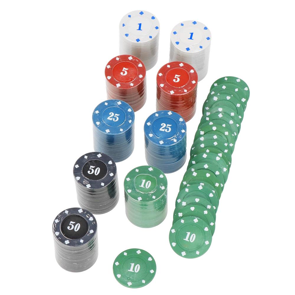 Set de Poker Complex cu 200 de jetoane, covoras verde, 2 seturi de carti, in cutie metalica