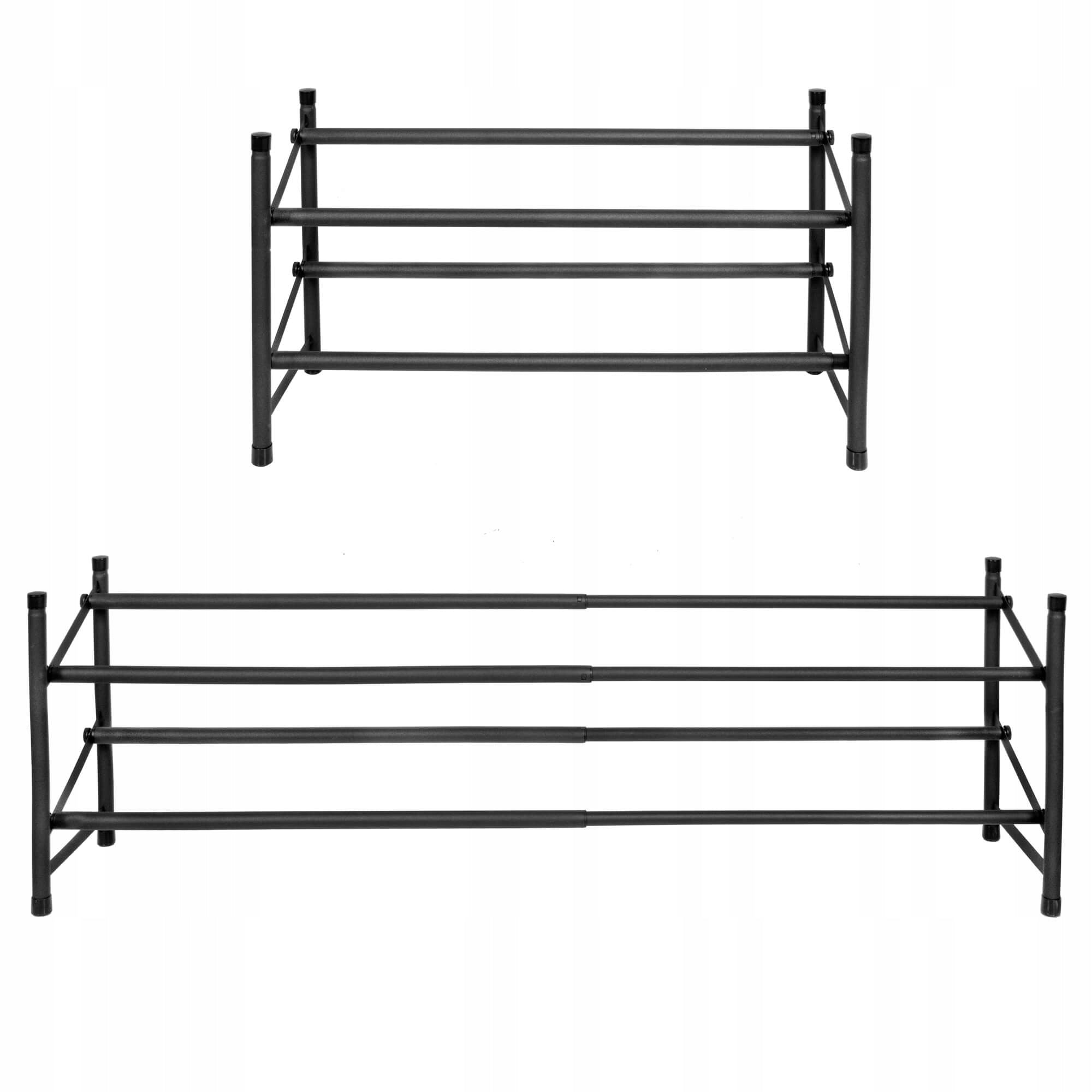 Pantofar extensibil cu 2 rafturi, 62-115cm, negru