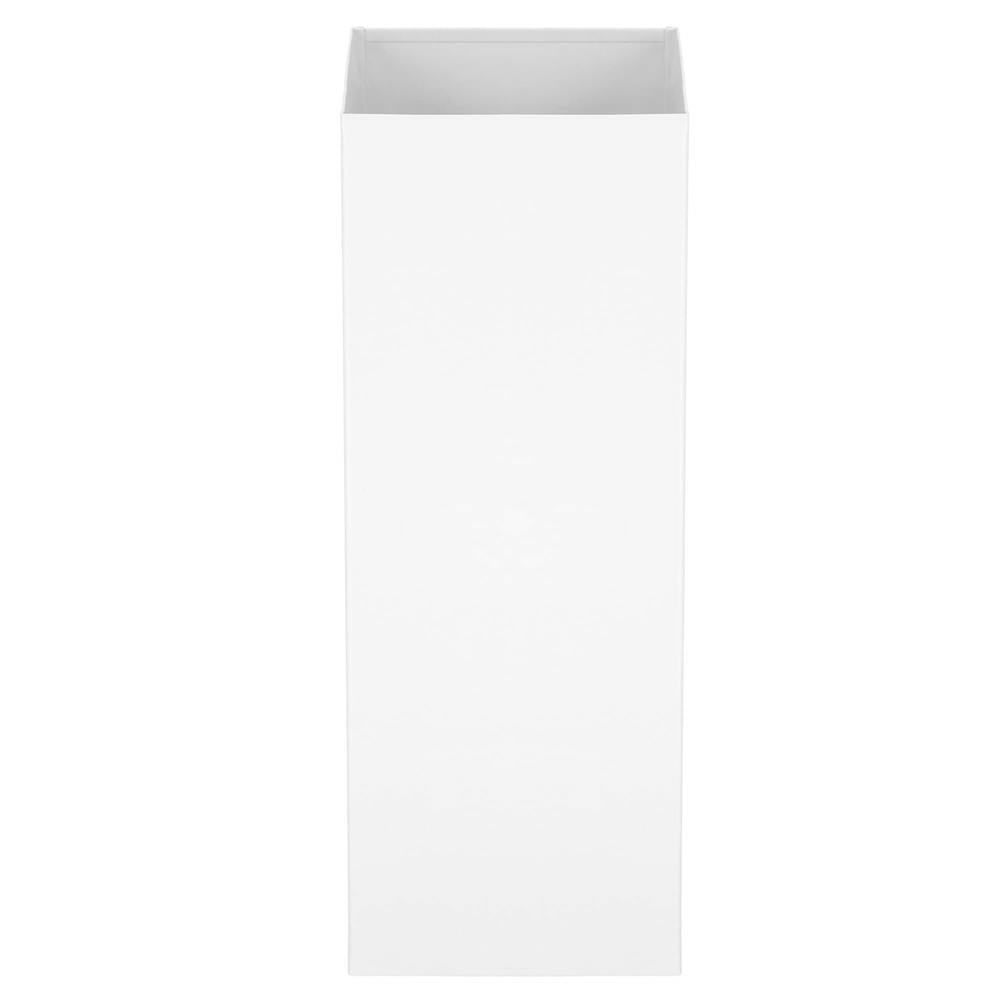 Perie WC cu rezervor detasabil si capac, din metal si bambus, 40 cm, alb