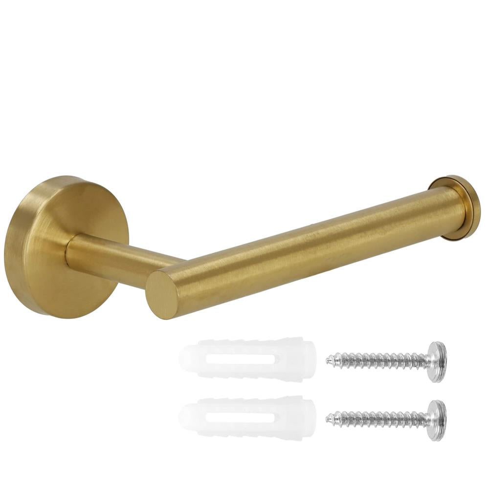 Suport hartie igienica din otel, sistem montare inclus, 16cm, auriu perlat