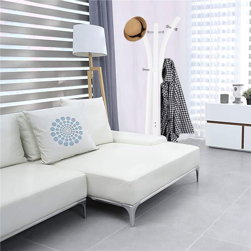 Cuier din metal Sersimo, 9 agatatoare, 180cm, alb