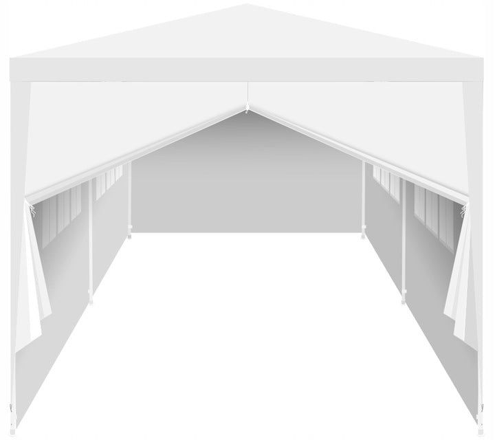 Cort pavilion 6x3m pentru gradina sau evenimente, cu 6 pereti laterali, alb
