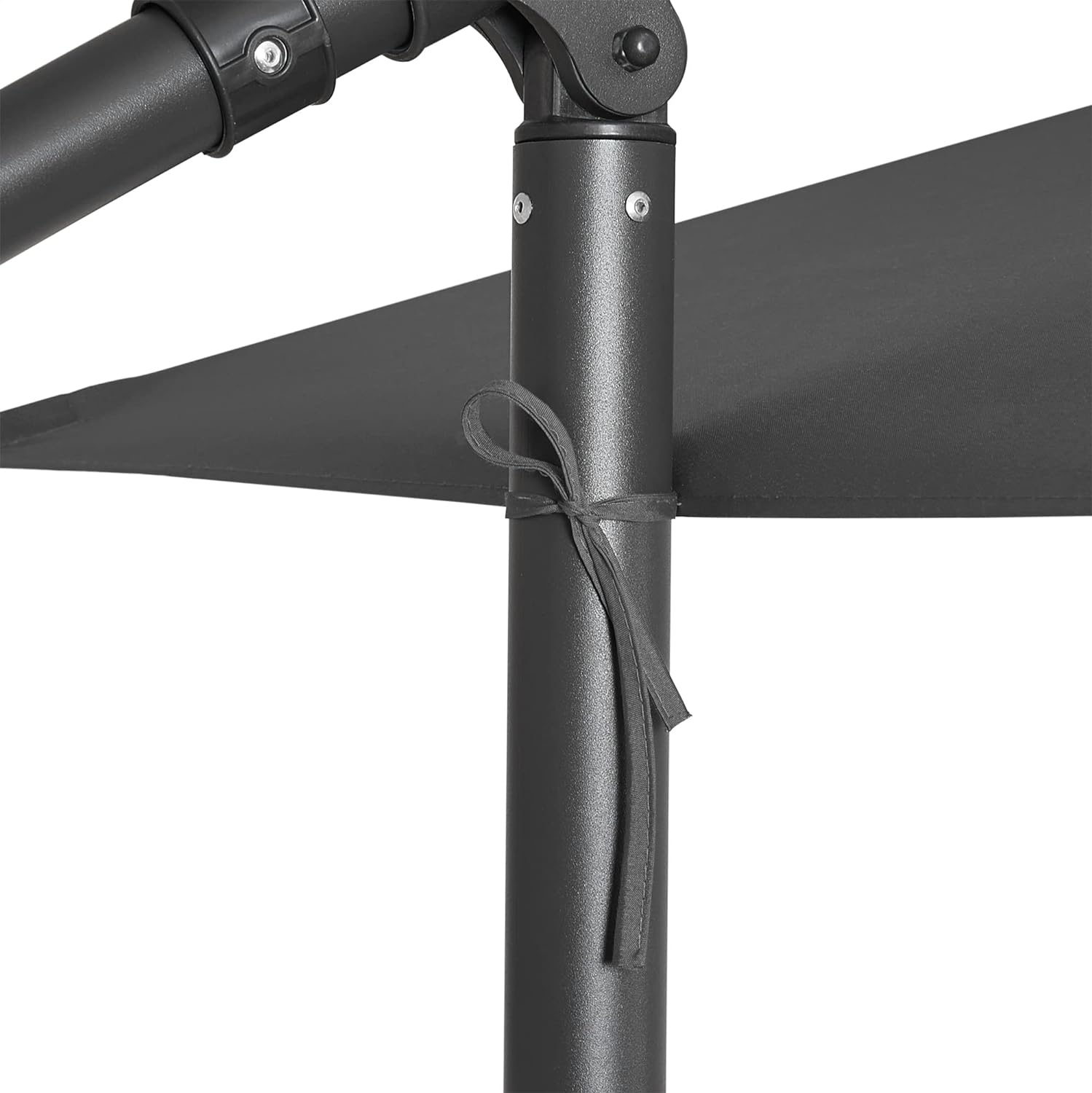 SONGMICS Umbrela de gradina cu brat lateral banana, 300cm, cu iluminare LED solara, gri