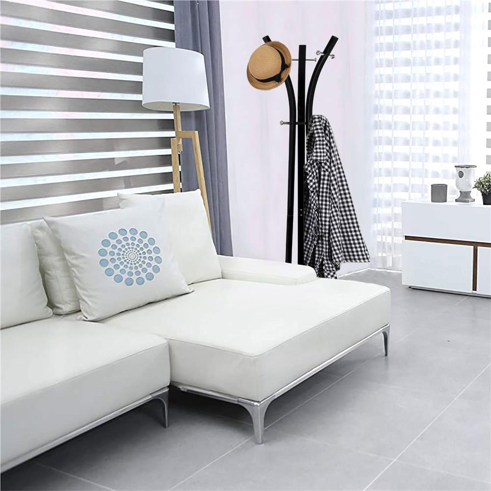 Cuier din metal Sersimo, 9 agatatoare, 180cm, negru