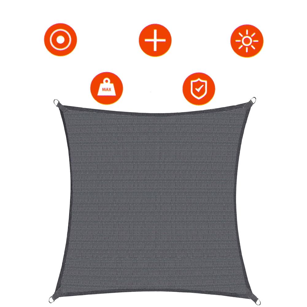 Copertina prelata de soare Sersimo SN162, patrata, impermeabila cu protectie UV, 3x3m, gri inchis