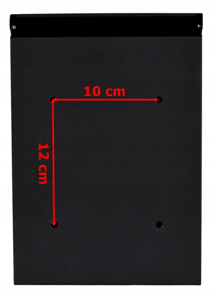 Cutie postala de exterior, pentru gard sau perete, din otel zincat, cu incuietoare, 26x6x19cm, gri inchis