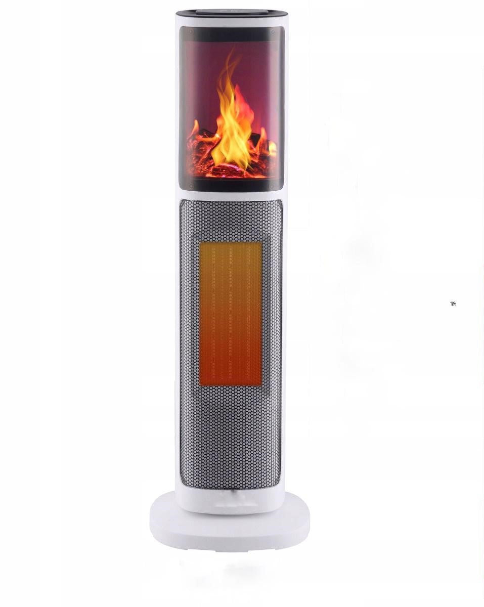 Semineu electric, 2000W, 2 trepte, cu termostat si telecomanda, dispay LED