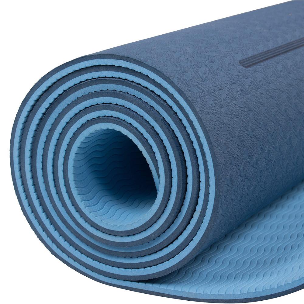 Saltea pentru antrenament, yoga, fitness, aerobic, pilates, exercitii la sol, 183x61cm, albastru