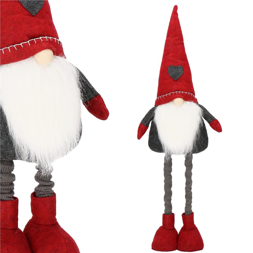 Figurina Craciun, Spiridus, picioare telescopice, inaltime extensibila 51-70cm