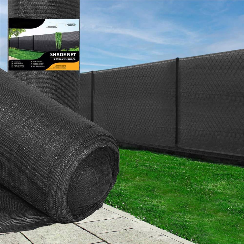 Plasa umbrire si intimitate pentru gard, 1.5m latime, 10m lungime, 185g densitate, gri
