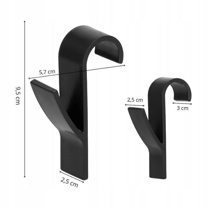 Set 2 carlige pentru calorifer, tip cuier pentru prosoape, din plastic, negru