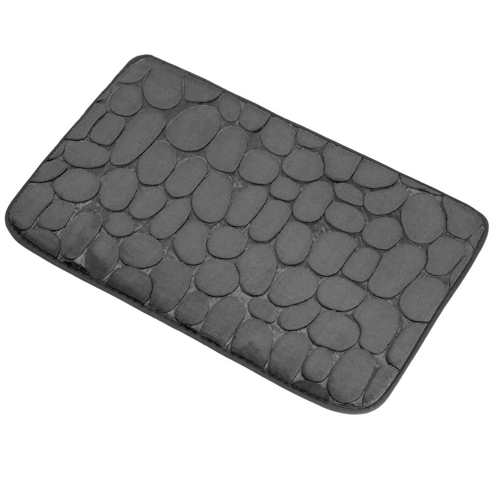 Covoras de baie antiderapant cu uscare rapida, 60x40 cm, gri inchis