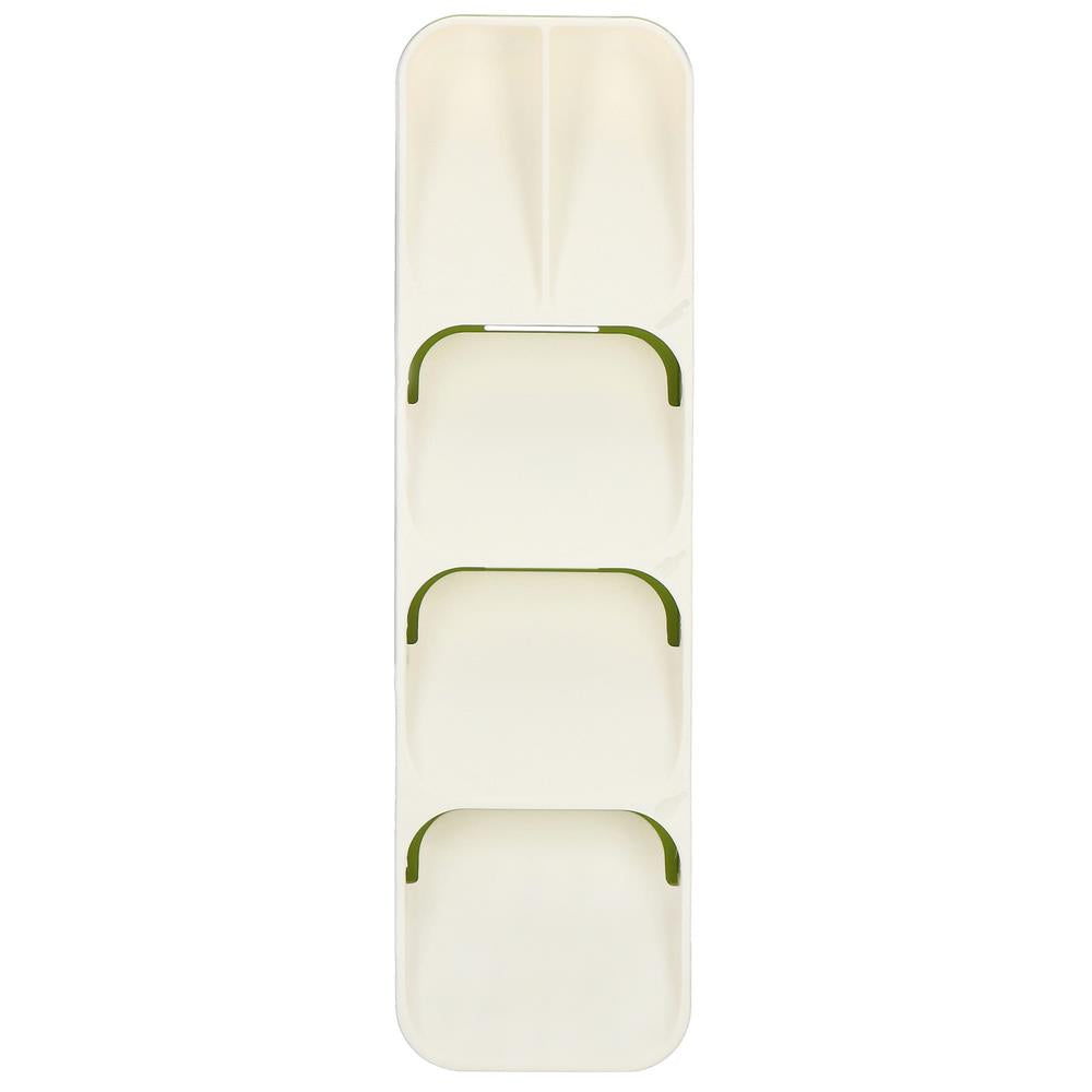 Organizator tacamuri sertar, 5 compartimente, 40x11x5,5cm, alb